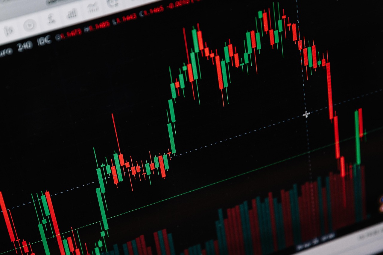 stock market chart red